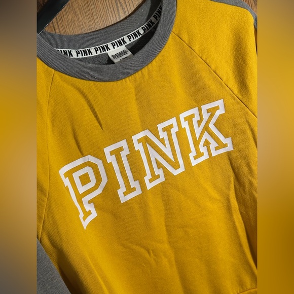 PINK Leggings Crew Color-block Varsity Crewneck Sweatshirt - Picture 4 of 5